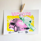 Peter Gets Hit By A Car - Risograph A4 Print